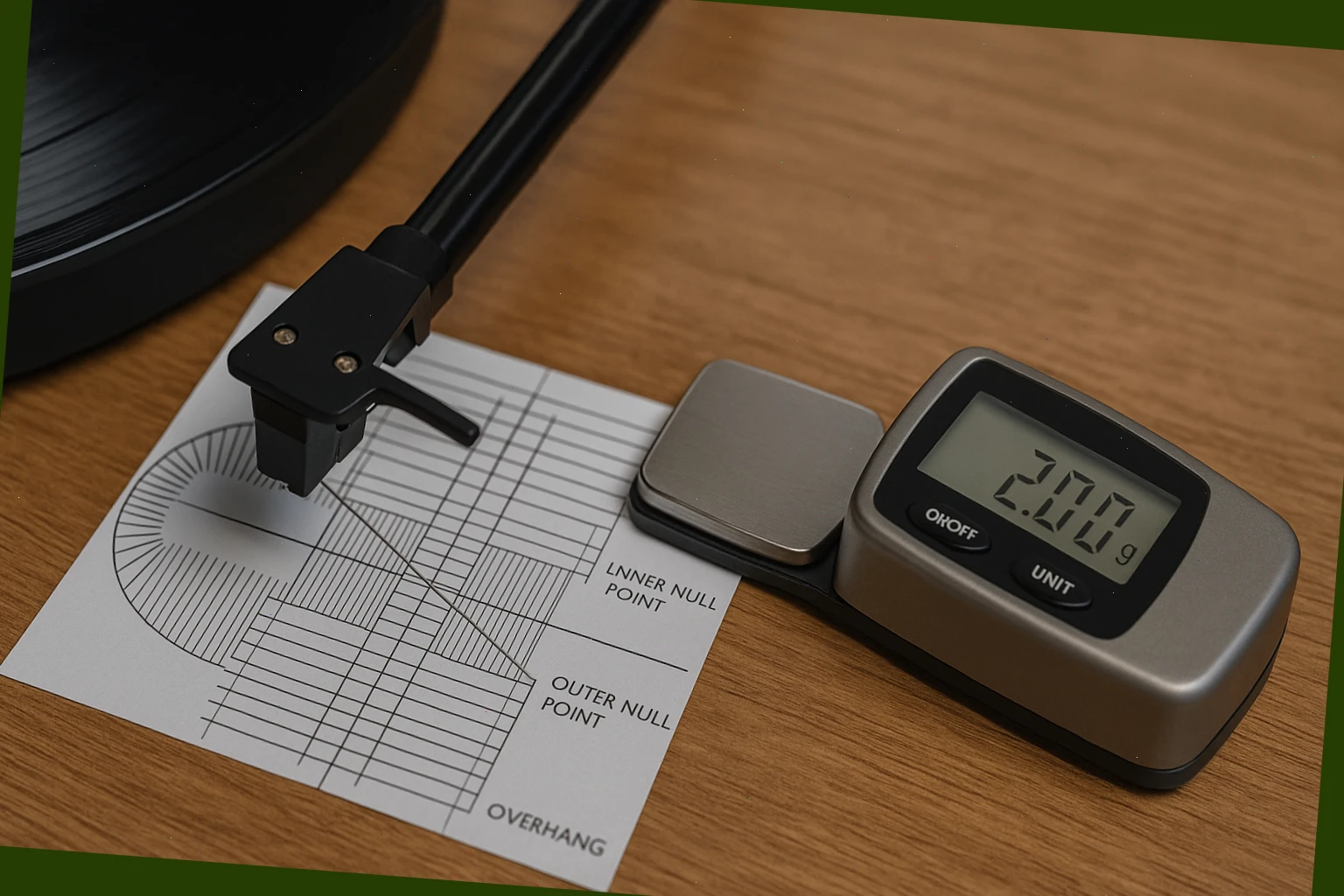 Protractor and stylus gauge used for cartridge alignment